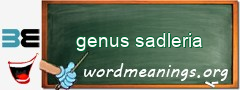 WordMeaning blackboard for genus sadleria
